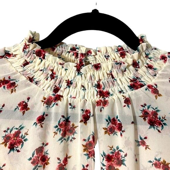 Torrid semi-sheer floral print dress w separate slip smocking detail 0 ( L) - Picture 6 of 16